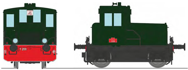 REE Modeles MB-145 - French Shunting Locomotive Class Y 2101 original green liveral condition, SNCF 306 green, red front